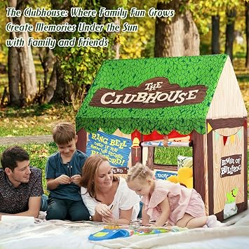 Playhouse for Kids Indoor, Kids Play Tent, Toys for Boys and Girls Children Clubhouse Tent with Roll-up Door and Windows