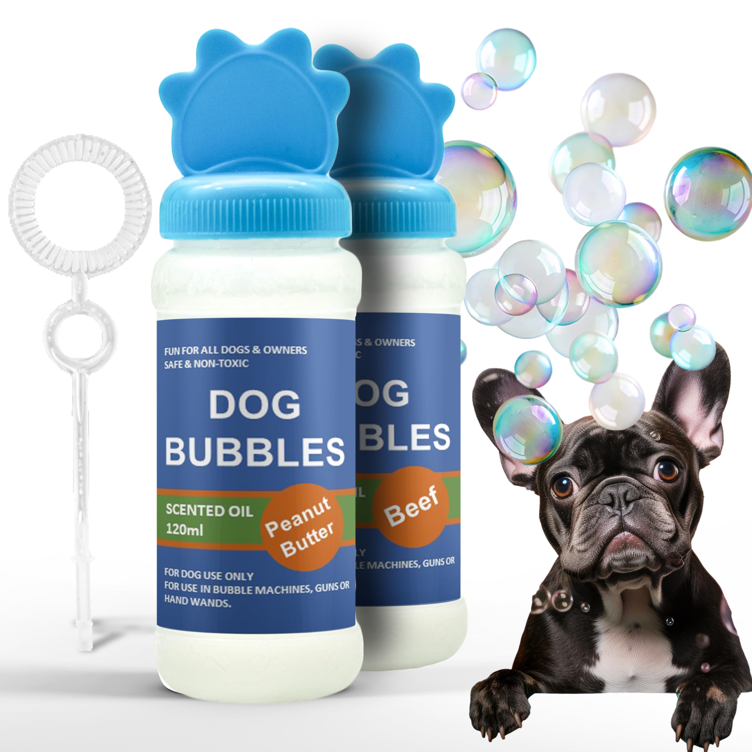 Petopedia 2x Dog Bubbles, PEANUT BUTTER and BEEF Scented