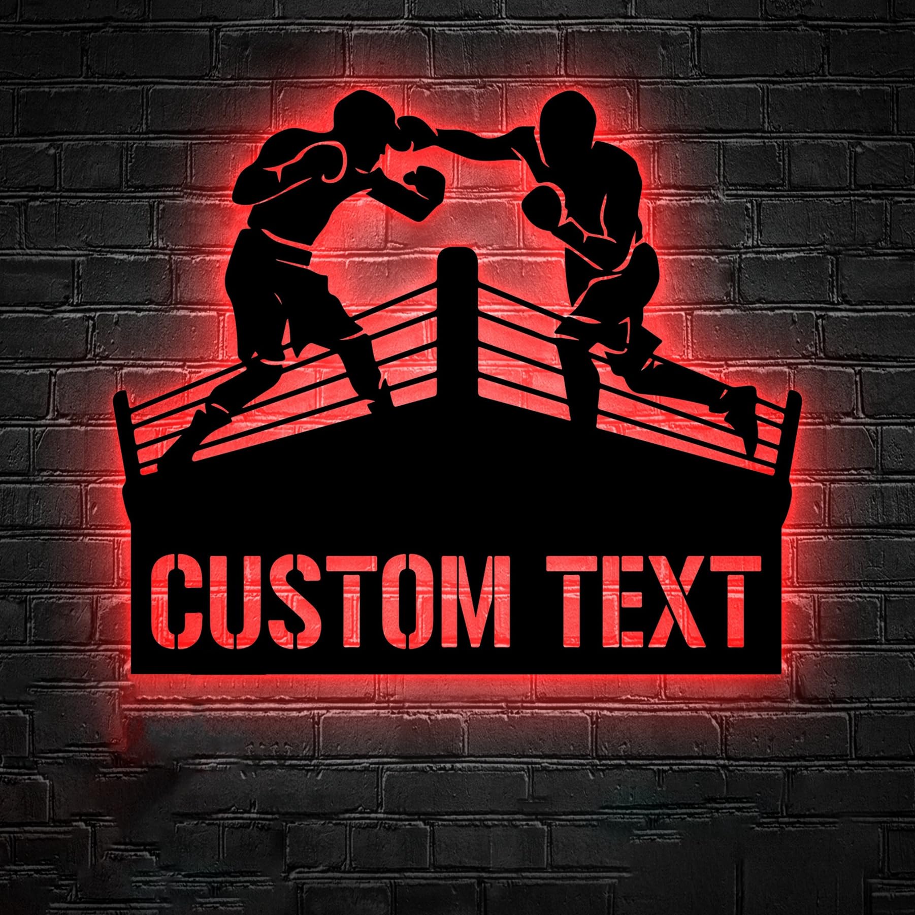 Personalized Boxing Metal Wall Art LED Light - Custom Boxer Sign Home Decor, Boxing Lover Club Metal - Man Cave Room Wall Decoration