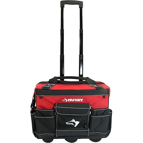 Husky 18 Inch Water Resistant Rolling Tool Bag on Wheels