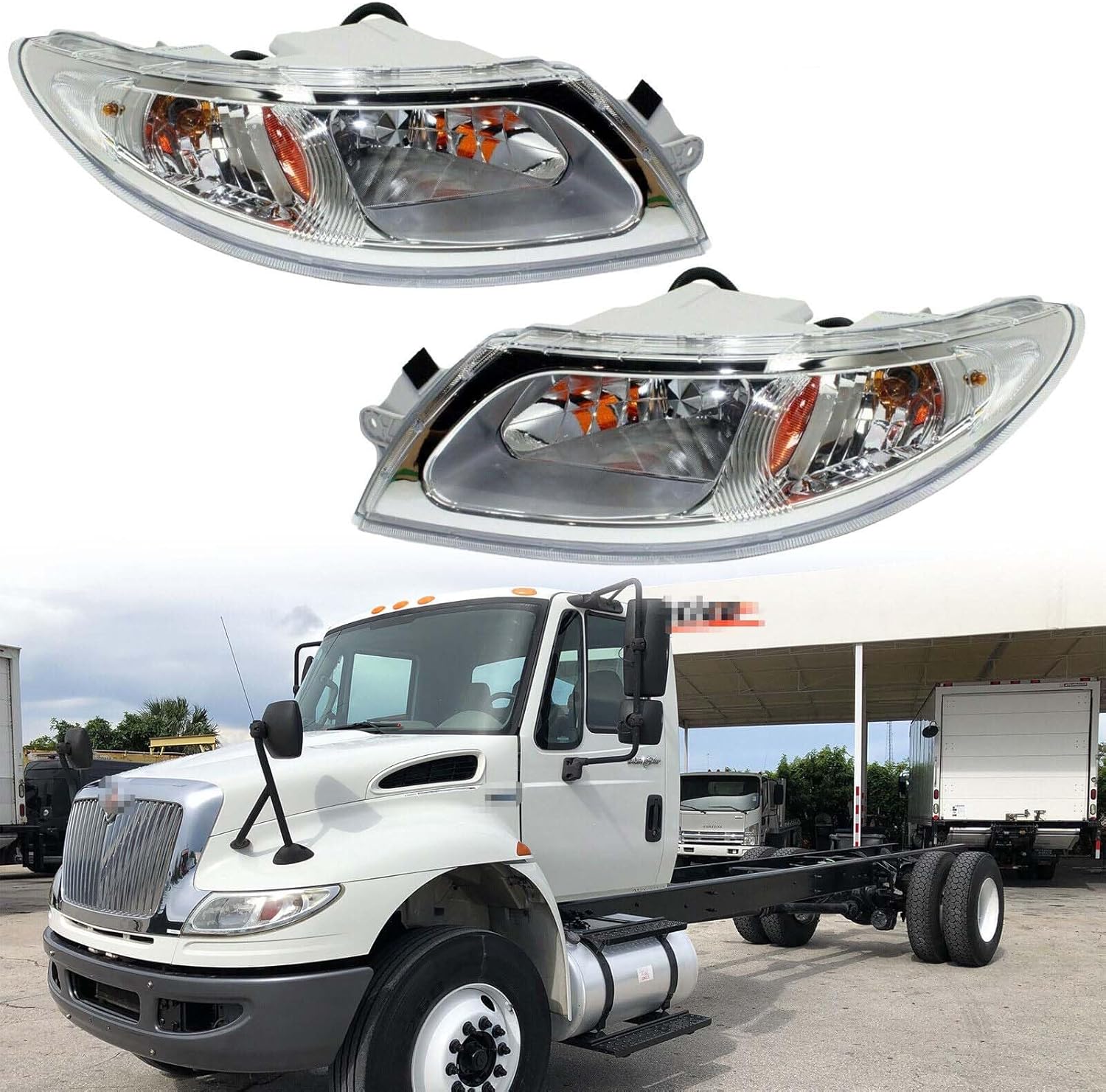 Headlights Assembly for 2002-2016 International 4100 4200 4300 4400 8500 8600 Passenger & Driver Side Headlight Headlamp Assembly for International Durastar