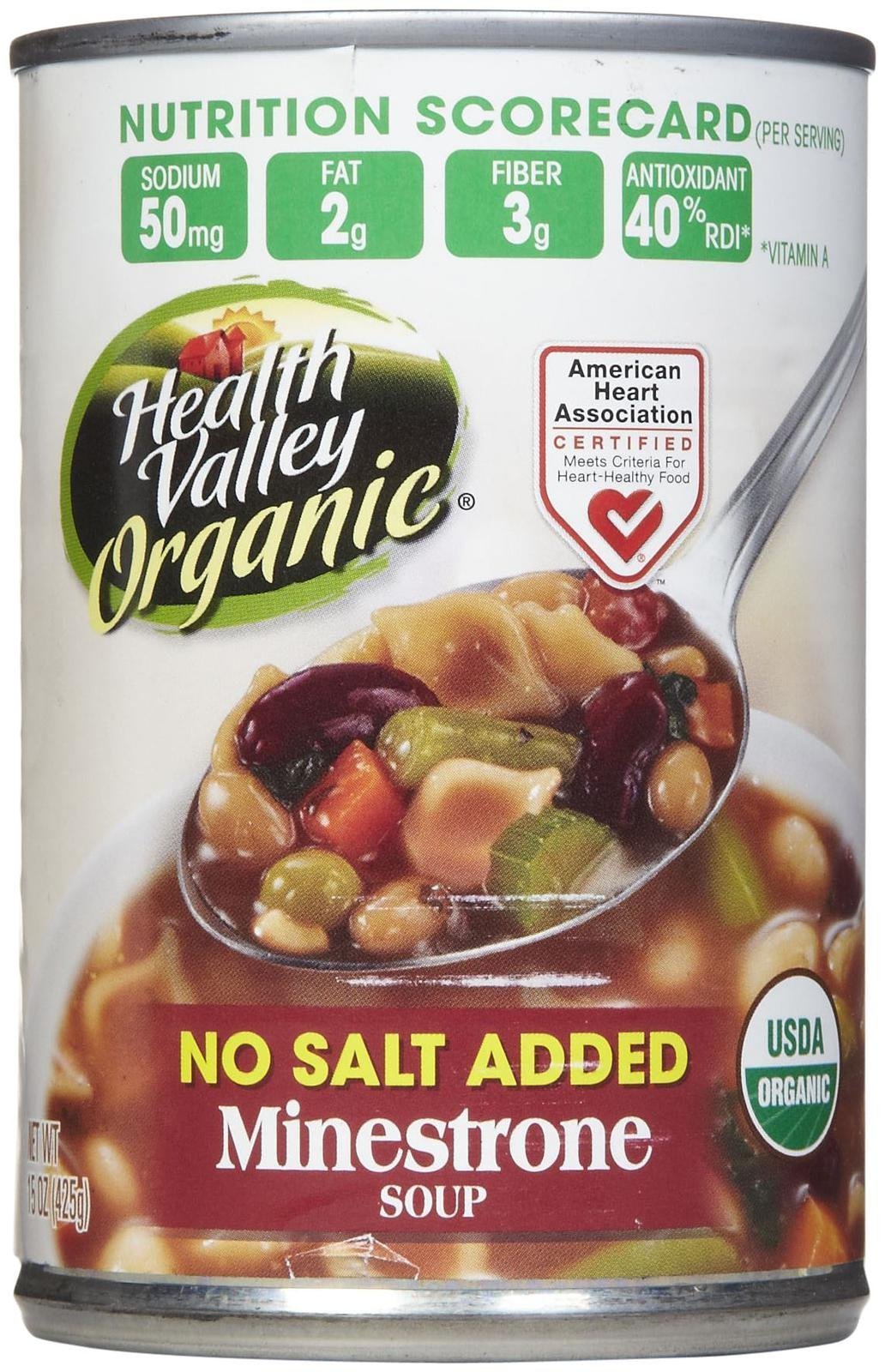 Health ValleyOrganic Minestrone Soup, No Salt, 15 ozUSDA Organic