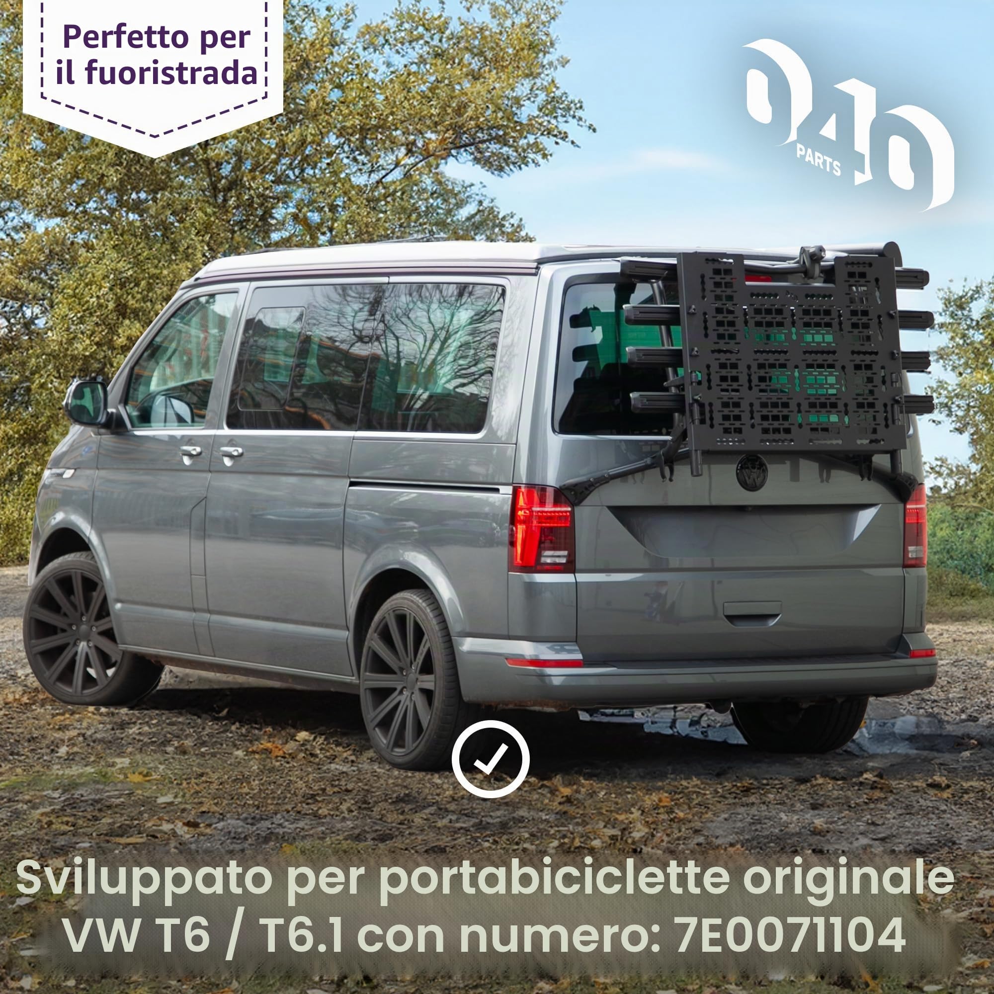 Panca Molle per VW T6.1, Porta bici e portapacchi per VW T6, accessori da offroad – compatibile con il portapacchi posteriore originale VW T6 per attrezzatura da campeggio e outdoor