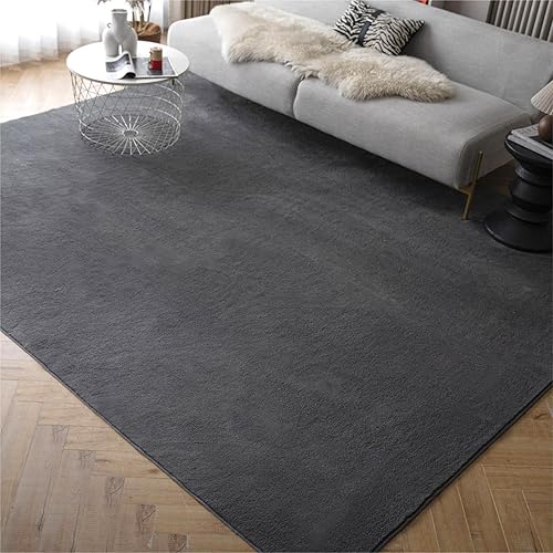 STARUIA Alfombra suave de área grande de 8 x 10 pies, alfombra gris lavable para sala de estar, alfombra antideslizante para dormitorio, alfombra