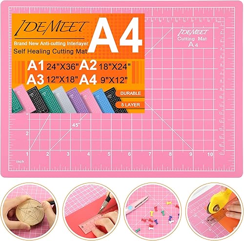 Vista 31 de Alfombrilla de corte autocurativo para manualidades, tabla de cortar A4 con rejilla, tabla de corte antideslizante para vinilo, tabla de corte forro