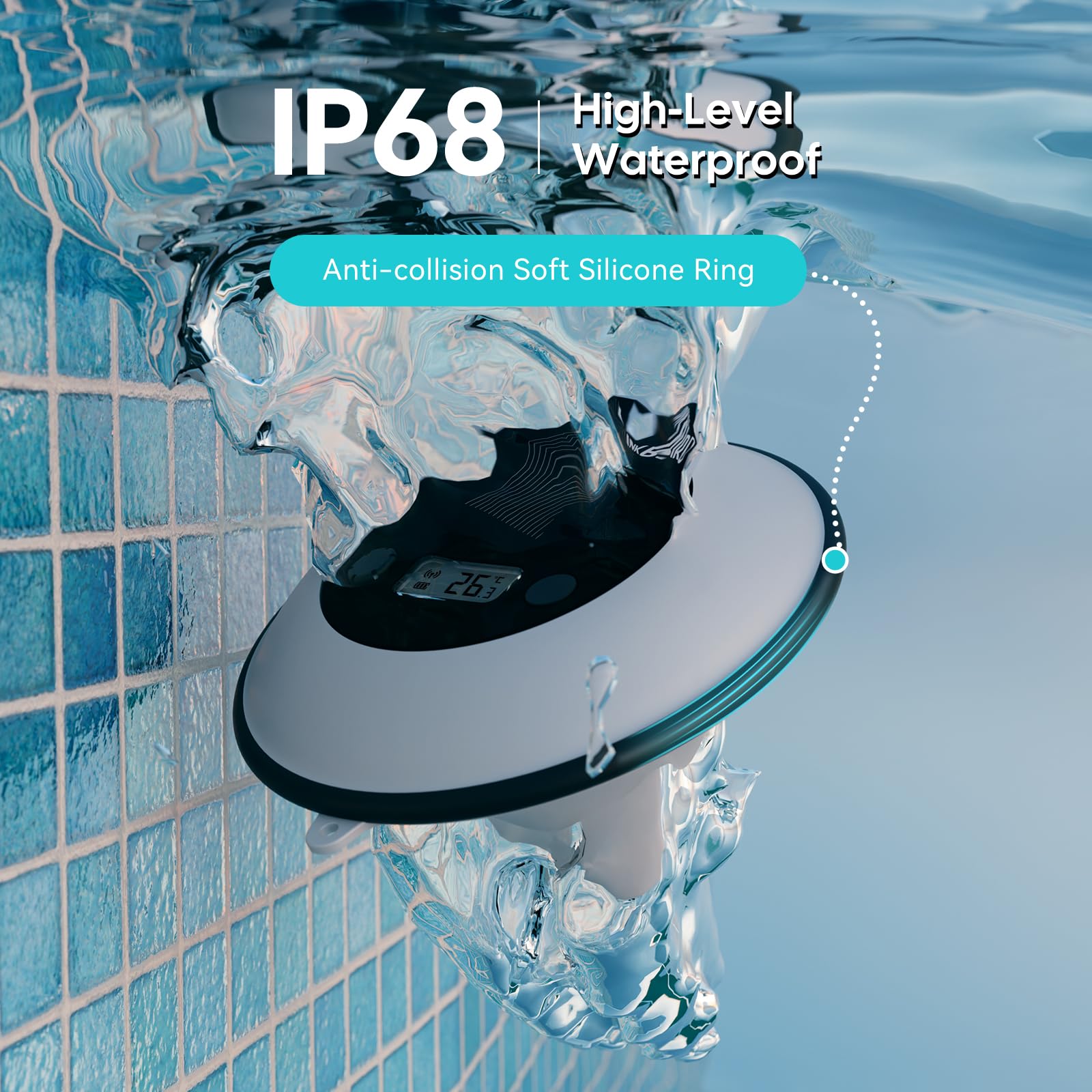 Inkbird IBS-P05R Umgebungslicht-Poolthermometer mit kabellosem Monitor