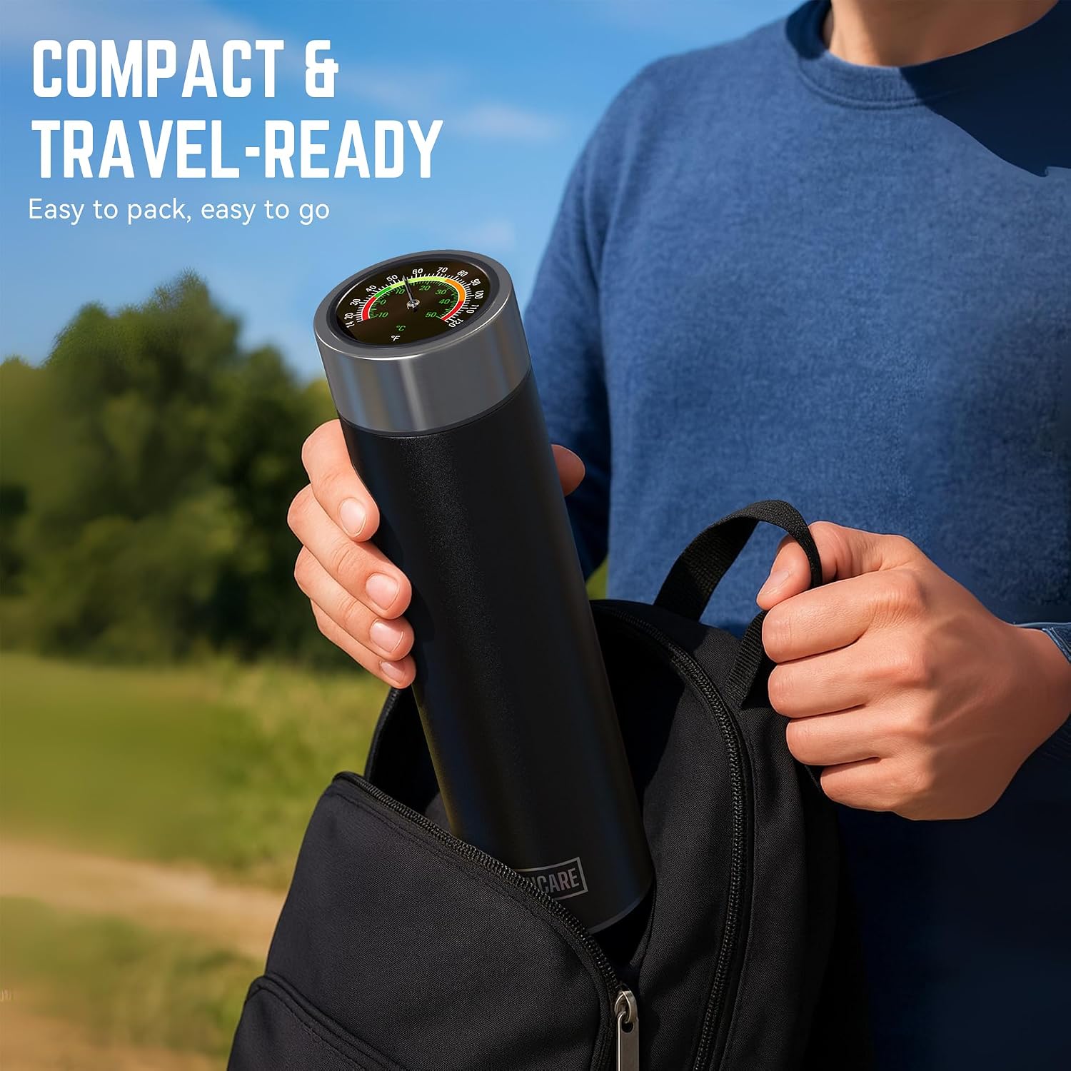 Condition photo showing As Is for disoncare odyssey 60h insulin cooler | holds 3 pens, travel case with temperature dial cover, tsa-approved battery-free design, qr medical tag (jet black)