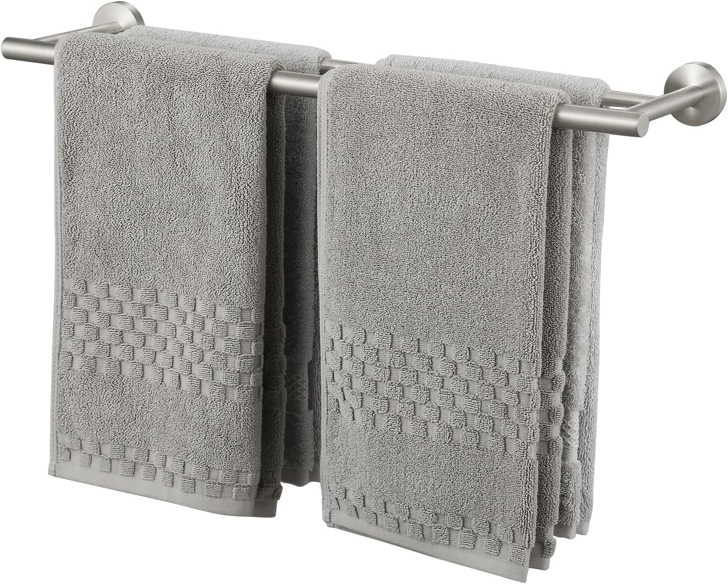 Double Towel Rail 60 CM Bathroom Towel Holder Dual Towel rack Wall Mounted SUS304 Stainless Steel Brushed Finish, A2001S60-2