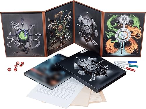 Miniatura 8 de Hexers Pantalla Game Master, compatible con Dungeons and Dragons, DND DM Pathfinder RPG Role-Playing, 4 paneles personalizables insertos incluidos