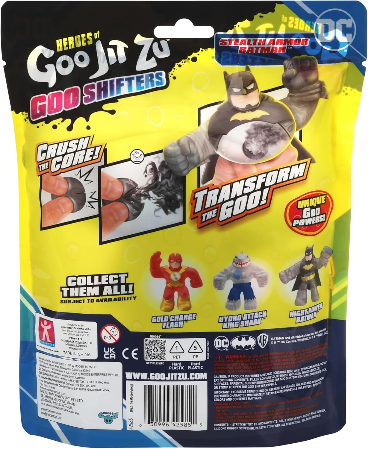 Heroes of Goo Jit Zu Goo Shifters DC Super Hero Stretchy Action Figure Night Power Batman. Incredibly Stretchy DC 4.2" Toy Figure. Crush The Core! Transform The Color of The Goo!