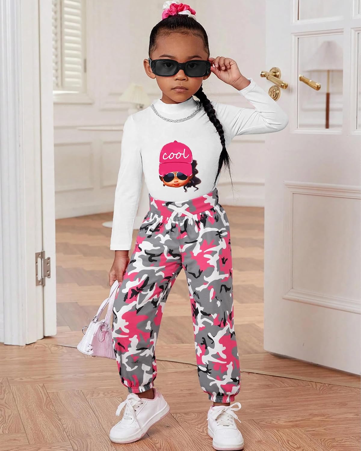 Girls 2 Piece Outfit Sweatsuits Tie Dye Clothes Set Long Sleeve Sweatshirts Sweatpants Athletic Tracksuit 4-13Y Camouflage Pink 8-9 Years image 2 of 5 B0FG2C89TK