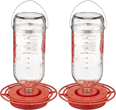 2 Pack of Best-1 Glass Hummingbird Feeders, 32 oz. Each
