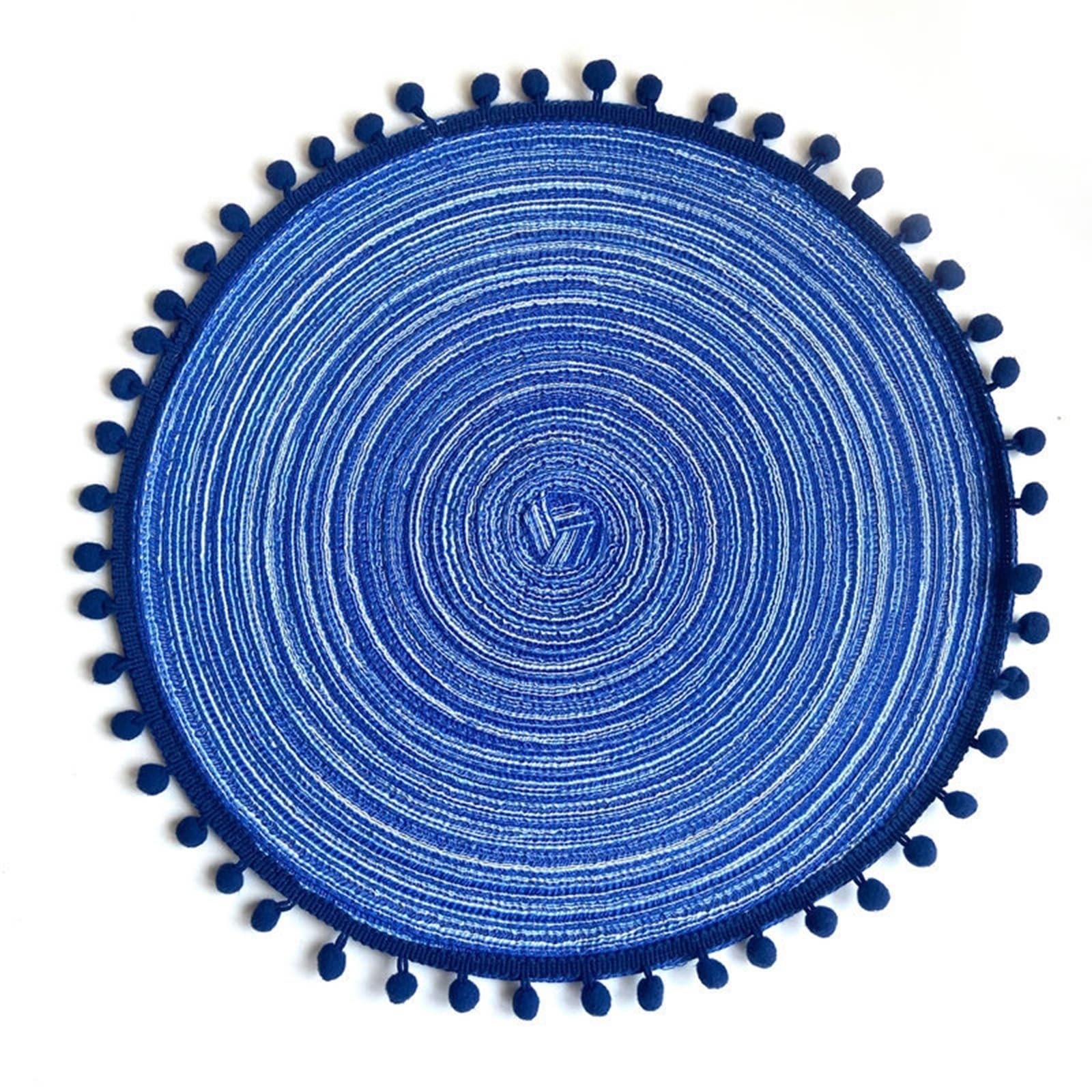 Set de table bleu tissé circulaire 38 cm (lot de 4) pour la table de cuisine