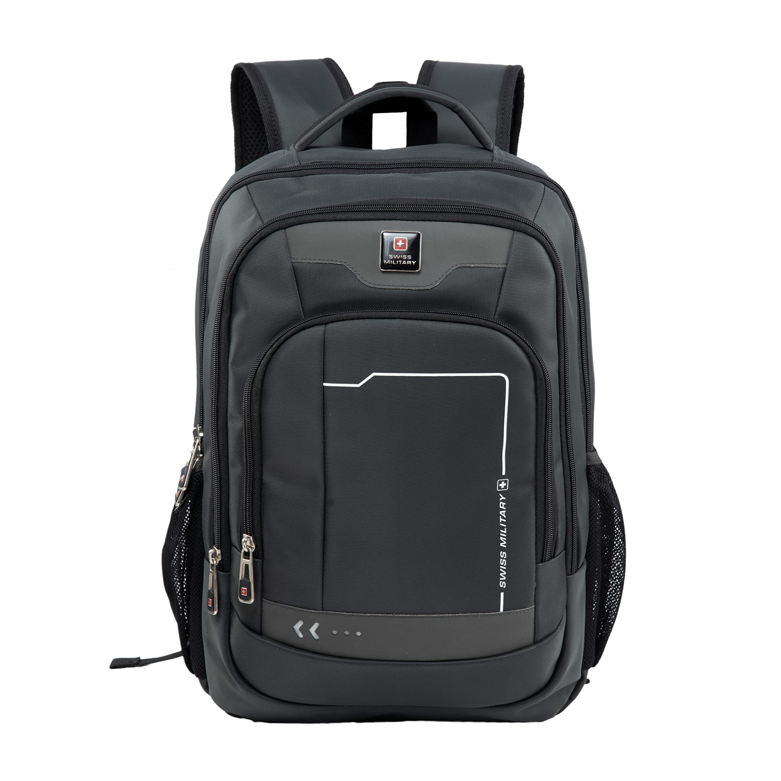 Backpack Glory, 100% Nylon Jacquard with inbuilt USB port and aux Socket & Padded, Adjustable shoulder straps- Grey