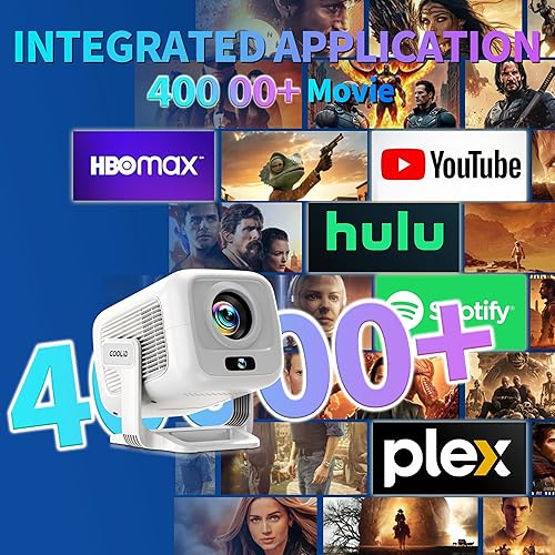 Miniatura 4 de Enfoque automático y actualizado 2026 Mini proyector 1080P FHD compatible con proyector portátil 4K con WiFi 6 y Bluetooth5.4 aplicación incorporada