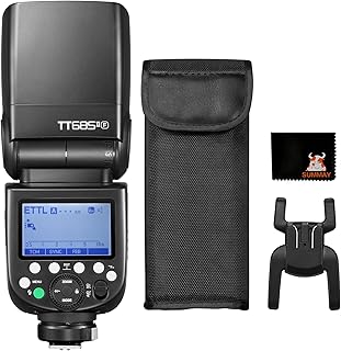 فلاش تي تي ال TT685IIF على الكاميرا لكاميرات فوجي، مزامنة عالية السرعة 1/8000 ثانية، قفل سريع التحرير، تحويل فوري تي سي ام، سبيدلايت يدوي GN60، مدة اعادة تدوير 0.1-2.6 ثانية من جودوكس