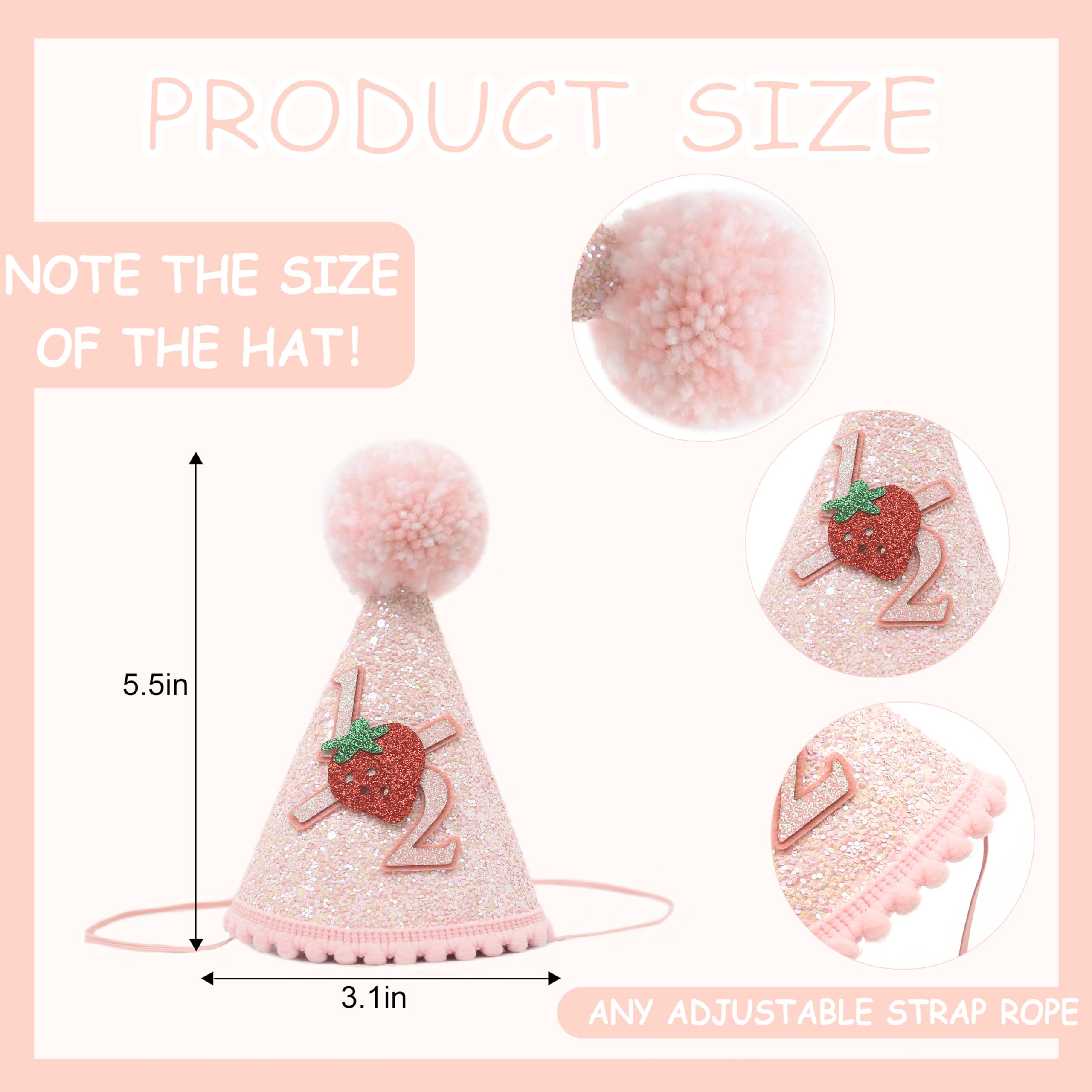 Berry Themed Strawberry Party Hat - Cute Handcrafted Sweet Berry Headwear - Perfect Accessory For A Sweet Themed Party