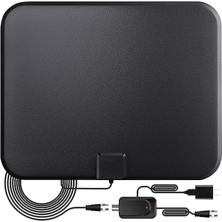 TV Antenna,Digital Indoor HD TV Antenna with Amplifier Signal Booster Up to 200 Mile Range- Support 4K 1080P Fire tv Stick and All TVs-17ft Coax HD TV Cable/AC Adapter