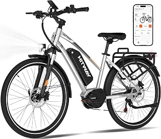 HITWAY 27,5 Zoll E-Bike mit Mittelmotor, 250W, 36V 13Ah Akku, 70 Nm Drehmoment, bis zu 180 km Reichweite, 7-Gang, Pedelec Trekkingrad für Damen und Herren