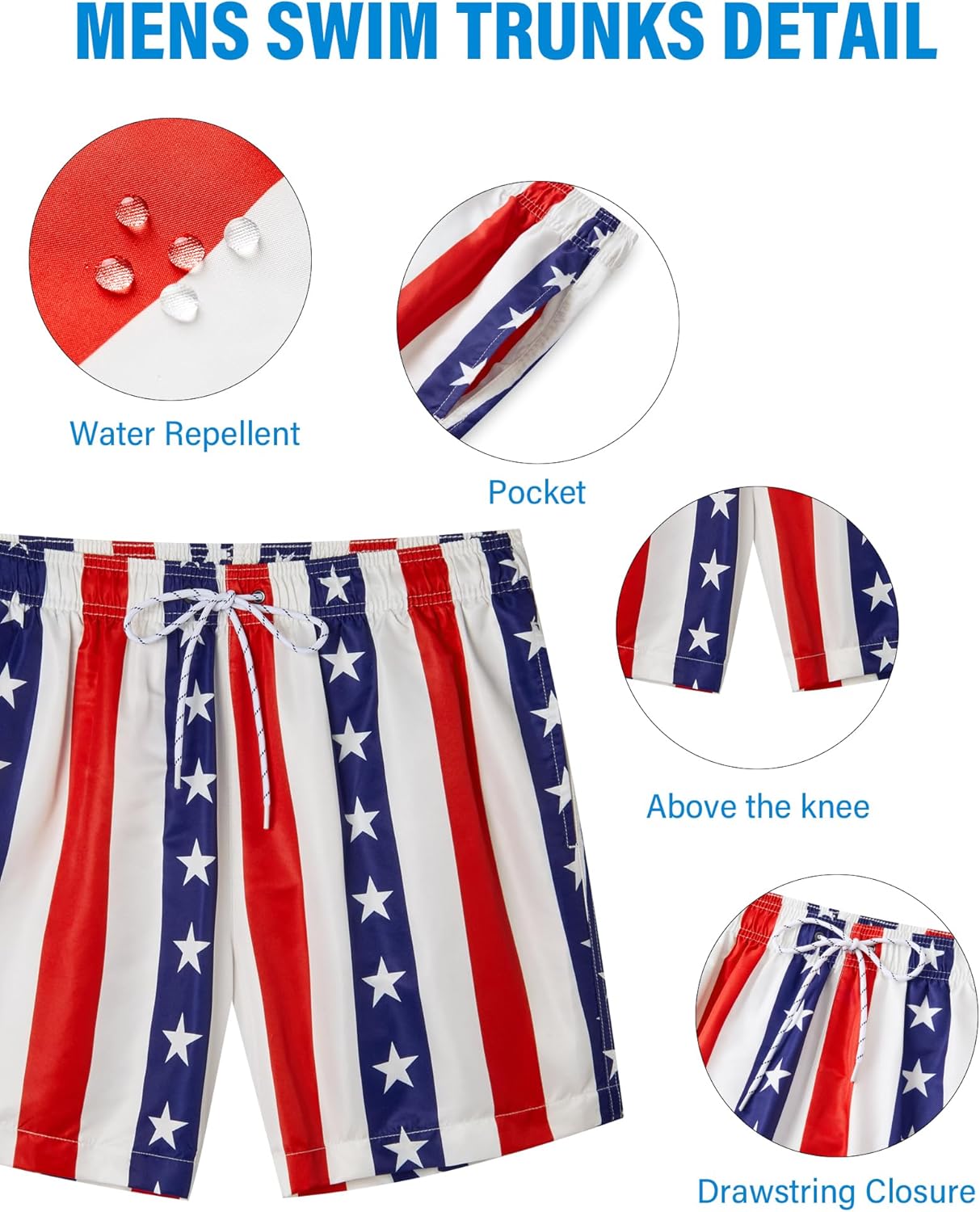 5inch Mens Swim Trunks: with Mesh Liner Pockets Drawstring Quick Dry Stretch Lined Funny Beach Swimming Pool Surf - Image 4