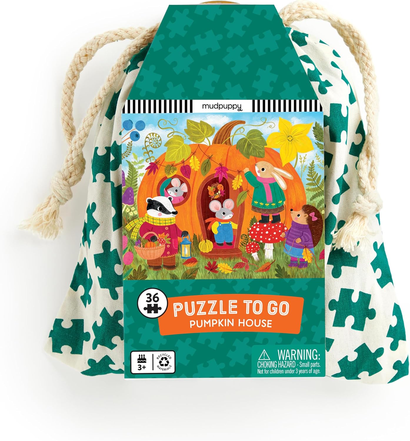 Mudpuppy - Pumpkin House 36 Piece Puzzle to Go for Kids