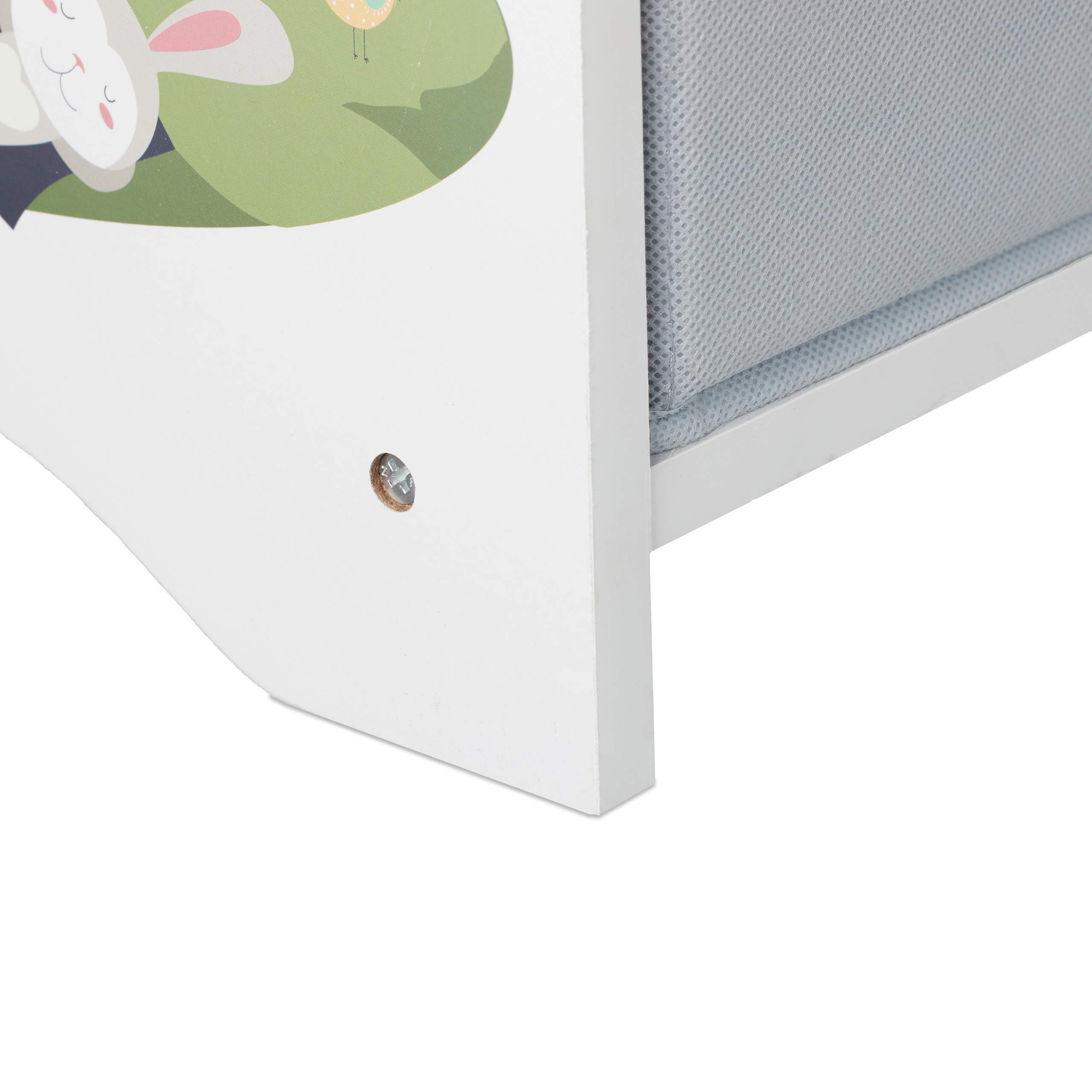 Relaxdays Estantería Infantil, 4 Cajas Tela, Mueble Juguetes, Librería Niños, 98 x 82,5 x 30 cm, Animales, Multicolor