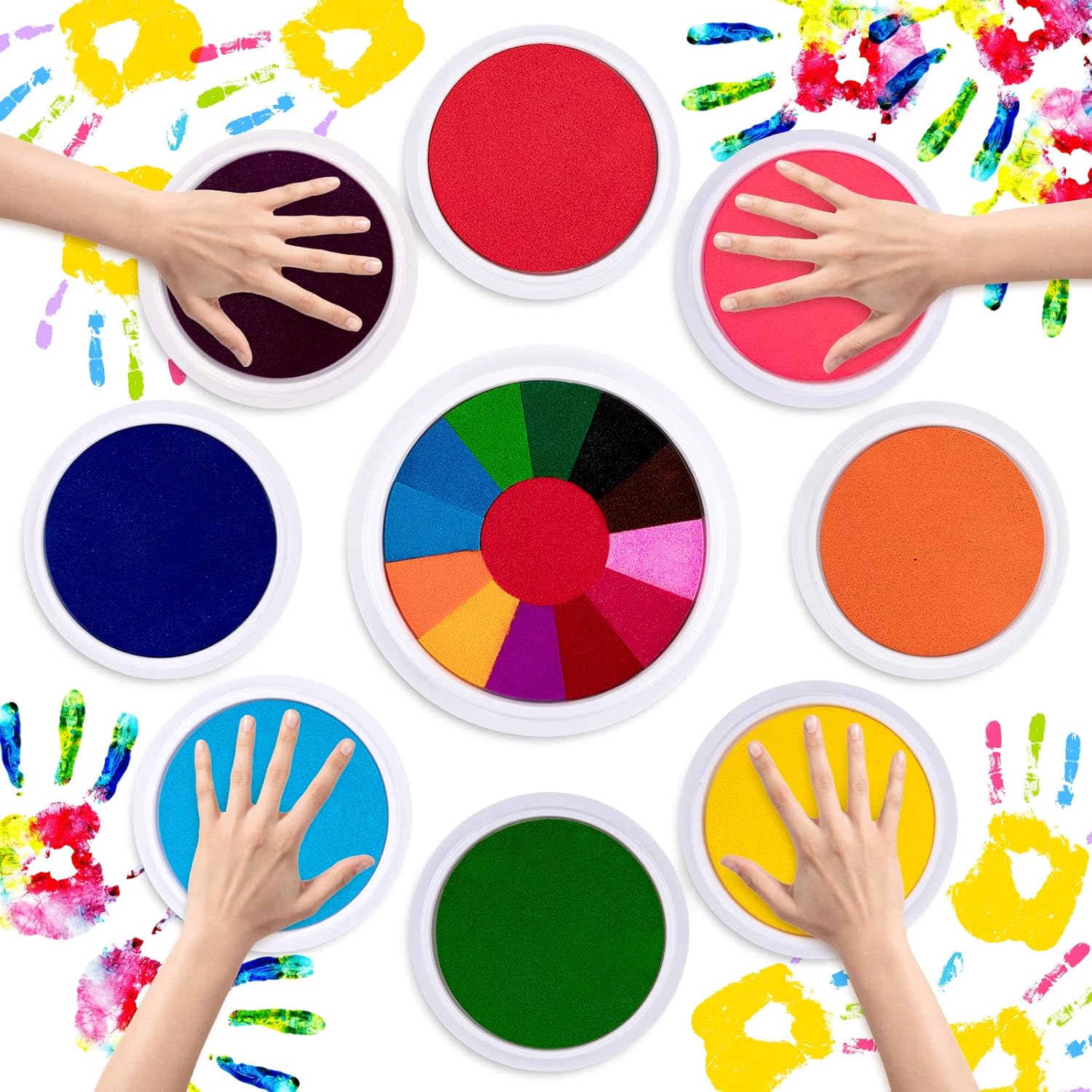 Whaline 9Pcs Craft Ink Pad Set Rainbow Color DIY