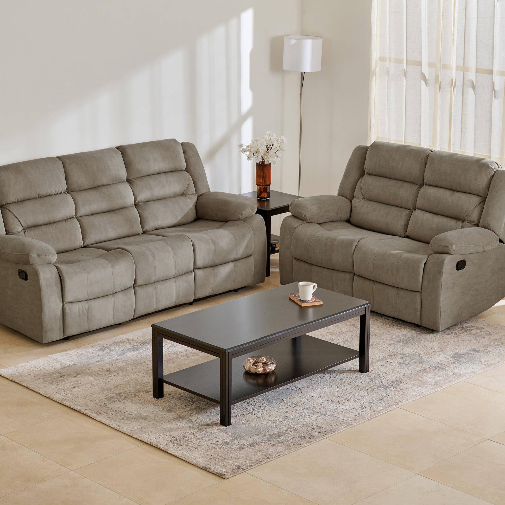 Home Centre 5 Seater Cairo Fabric Recliner| Fabric Recliner| (Beige) |2 Year Warranty-image-33