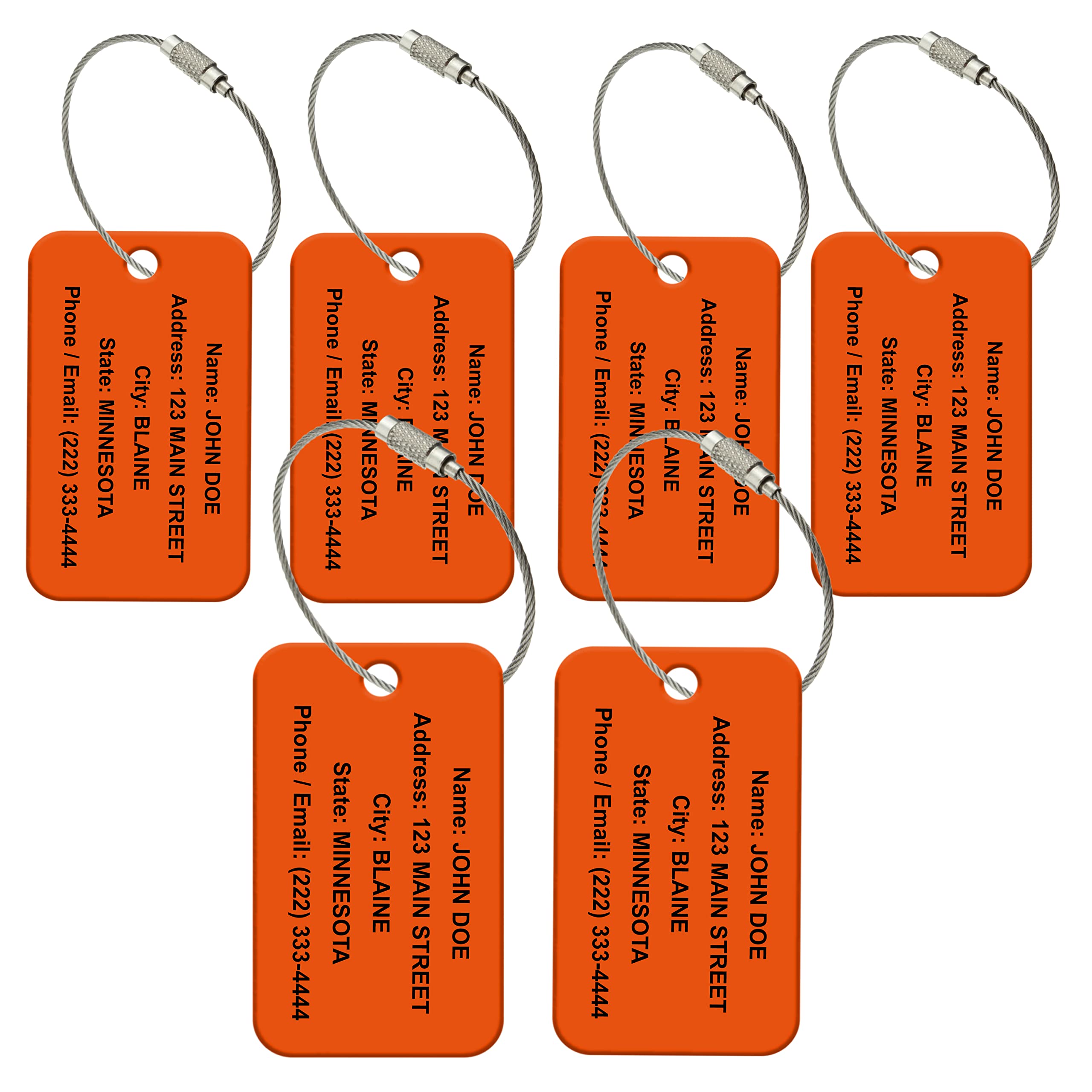 Personalized Luggage Tags for Travel, Custom Acrylic Bag Tags with Name Address Phone, Laser Engraved Suitcase ID Tags, Durable High Visibility