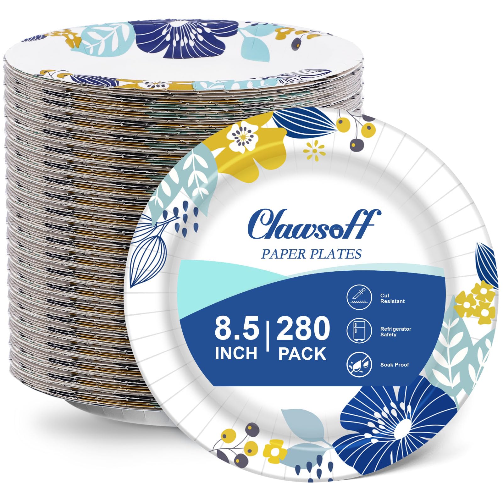 Blue Disposable Dinner Plates - 280 Pack -7