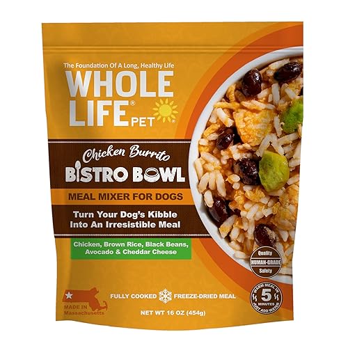 Whole Life Pet Bistro Bowl para perros, mezclador de comidas de grado humano, ingredientes saludables de alimentos integrales, ricos en proteínas,
