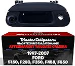 Master Tailgaters Black Tailgate Handle with Backup Camera Replacement for Ford F150, F250, F350, F450, F550 (1997-2007) | IP68 Waterproof | Parking Grid Lines Available | Easy to Install