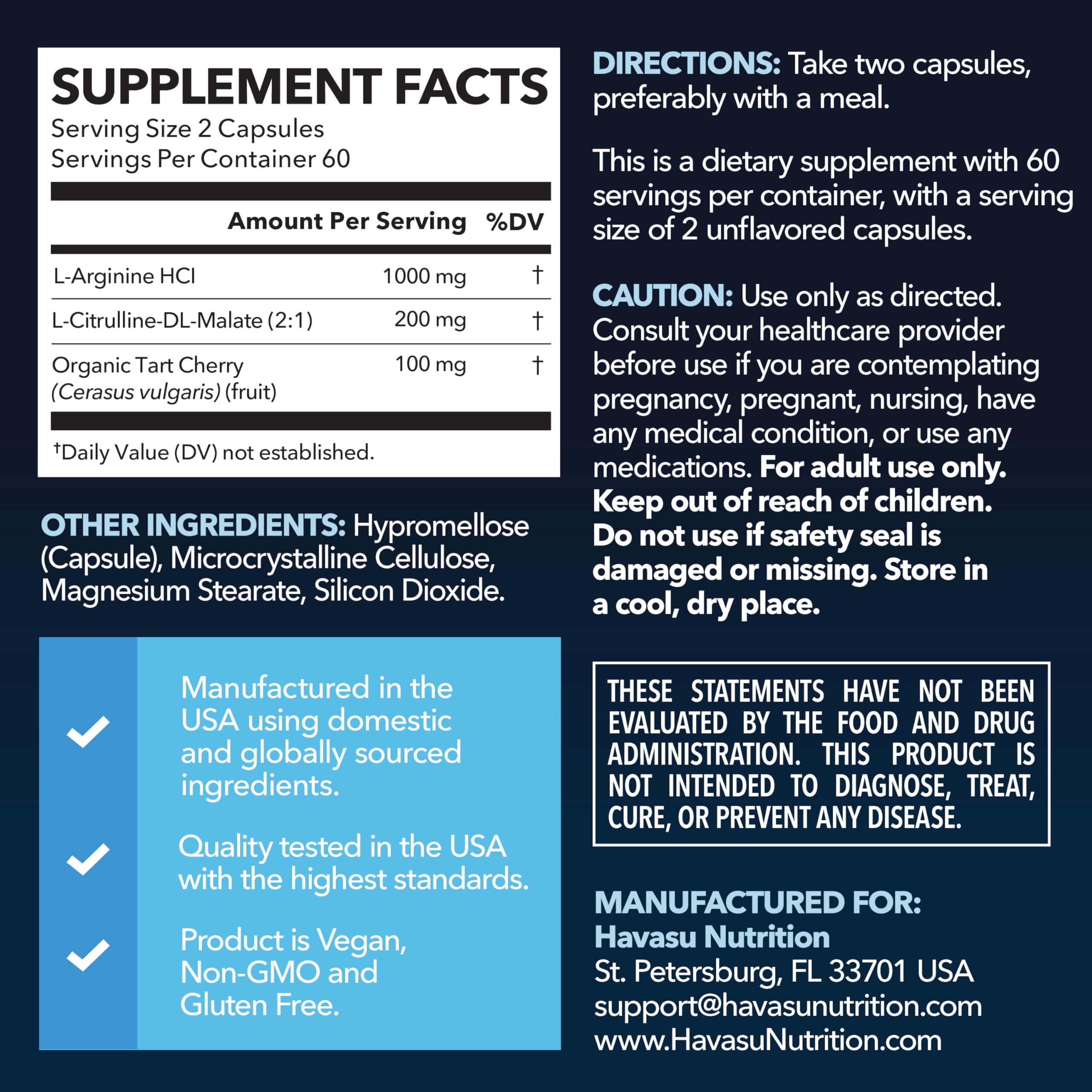 L-Arginine and L-Citrulline for Men, Nitric Oxide Support, 60 Servings — Amazon image 2