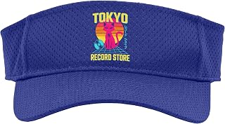 Tokyo Record Store Cat Vinyl Record Player Rock Japanese Art Sport Sun Visor