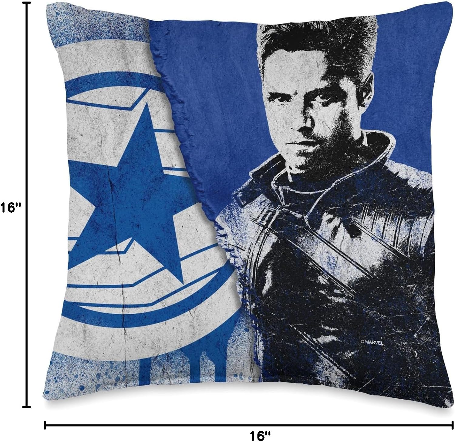 Marvel The Falcon and The Winter Soldier Bucky Barnes Blue Throw Pillow
