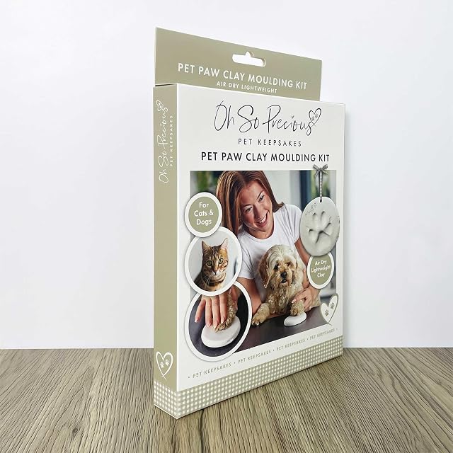 Foto 6 de 8 de Kit de huellas de patas de animales en arcilla Recuerdo fácil de usar para perros y gatos Huellas de cachorro…