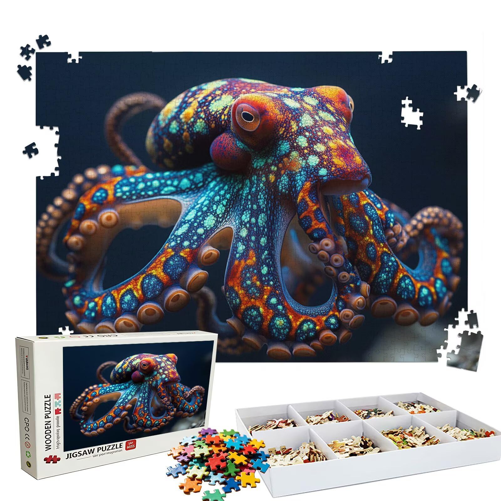 Puzzle 4000 Pezzi polpo animale, Puzzle 4000 Pièces Challenge Impossible, Puzzles 141.5x87.5 cm Taglia Grande Adulti, Giochi Educativo per Famiglie, Regalo Puzzles Classici, Decorazioni Casa W3H-483