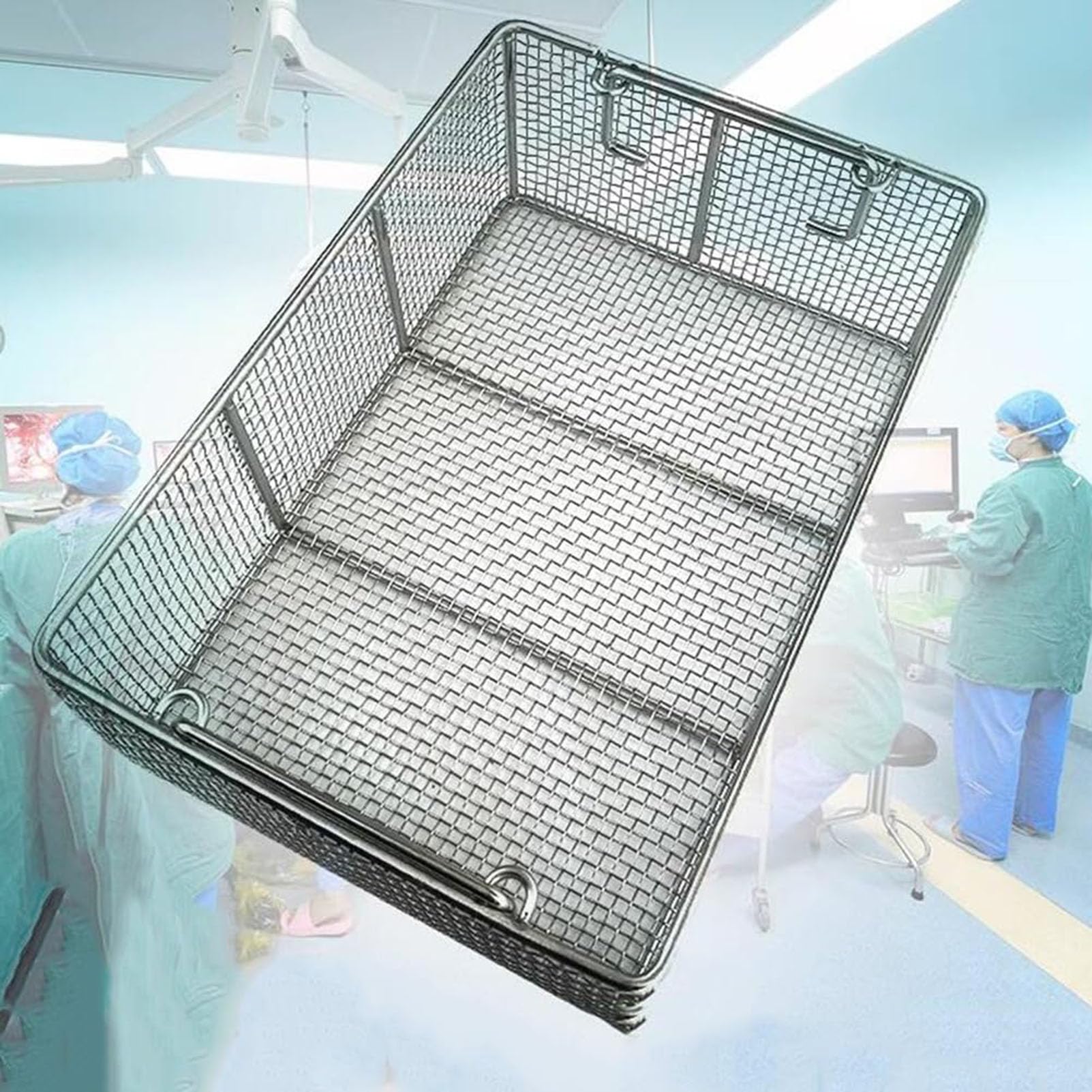 Medical 304 Stainless Steel Mesh Basket, Instrument Tray Sterilization Baskets, Medical Instruments Sterilization Tray High Pressure for Surgical Medical Dental Instruments