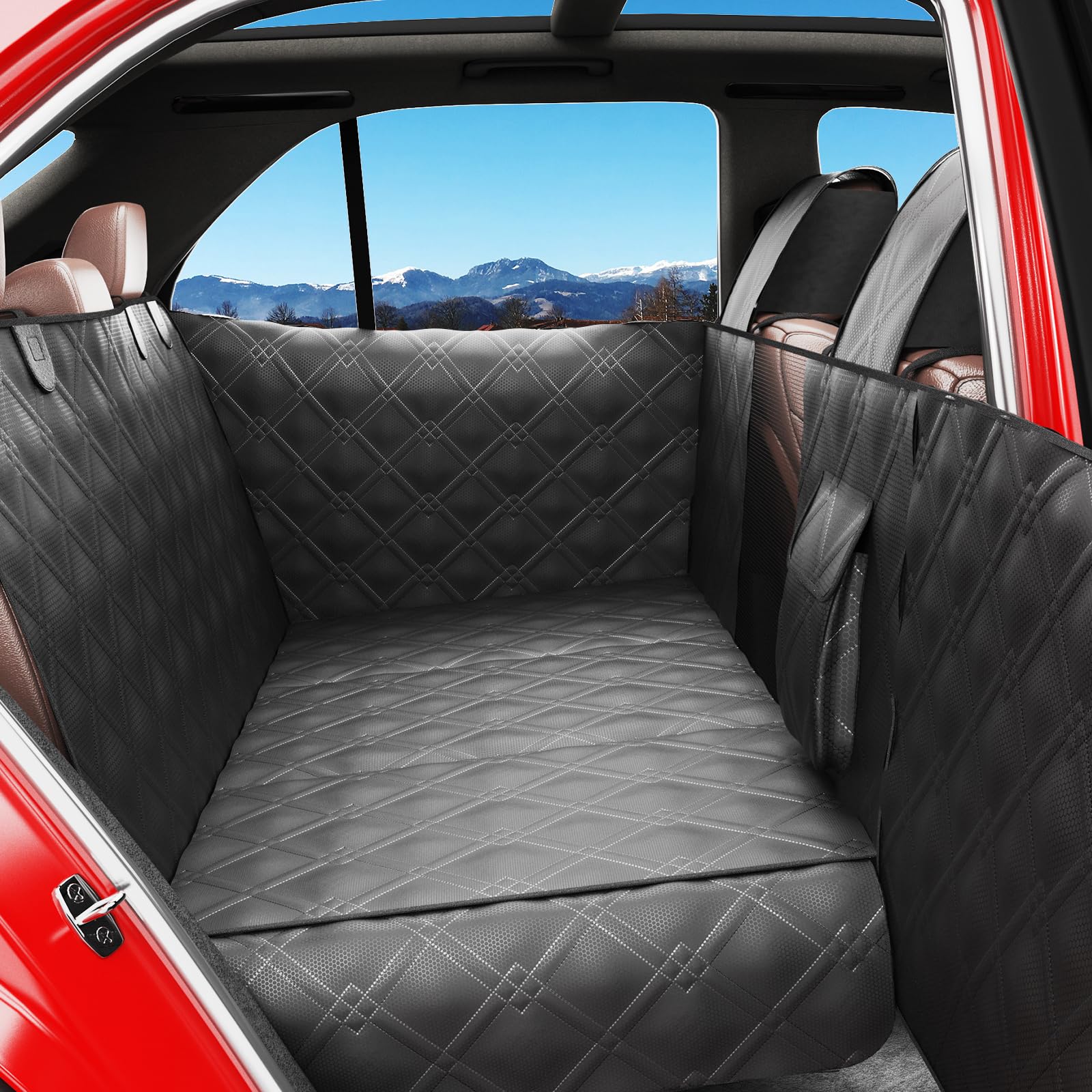 Surfcabin Back Seat Extender for Dogs Waterproof Dog Seat Cover for Back Seat with Door Protection Easy to