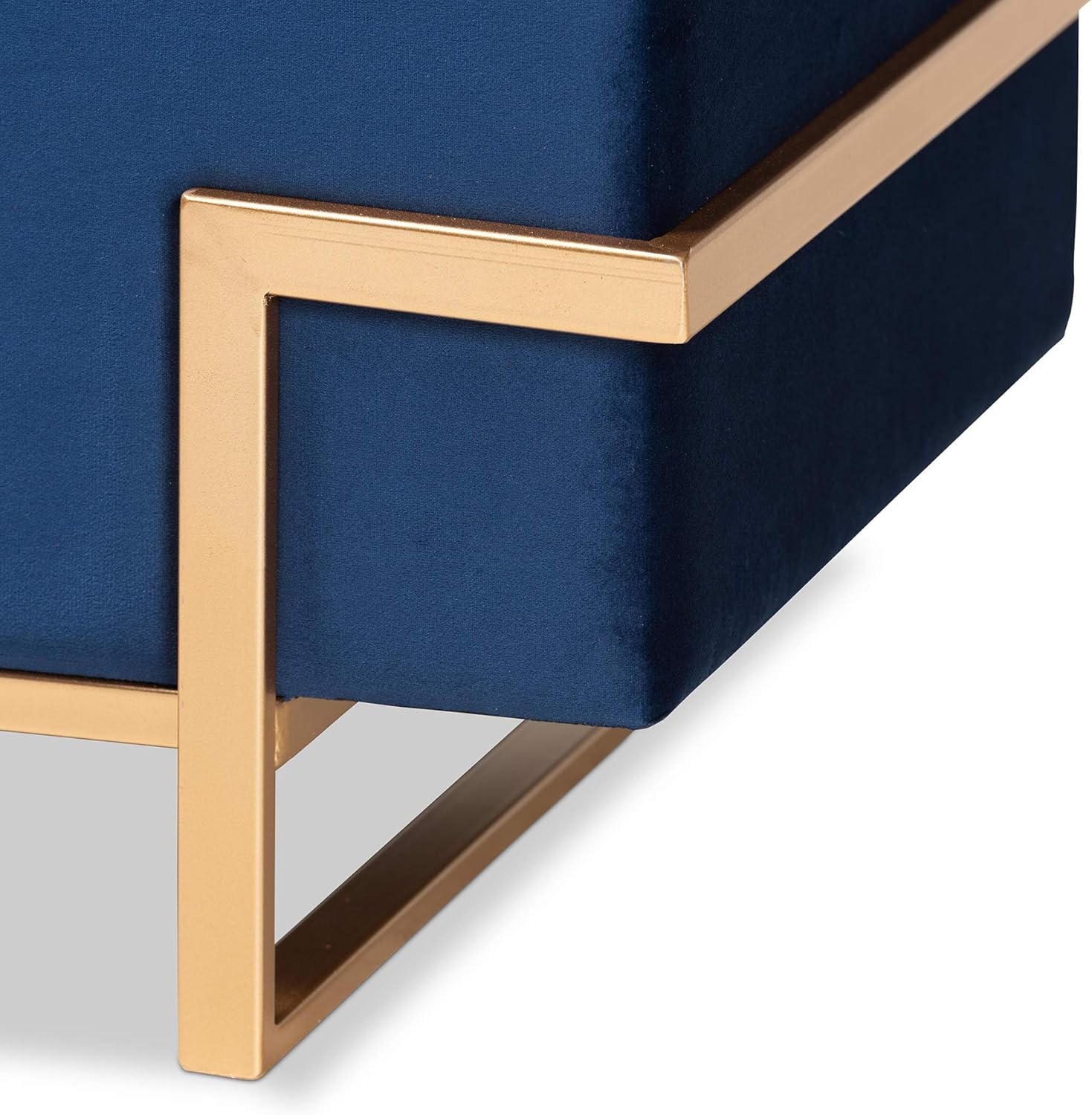 Baxton Studio Ottomans, Navy Blue/Gold