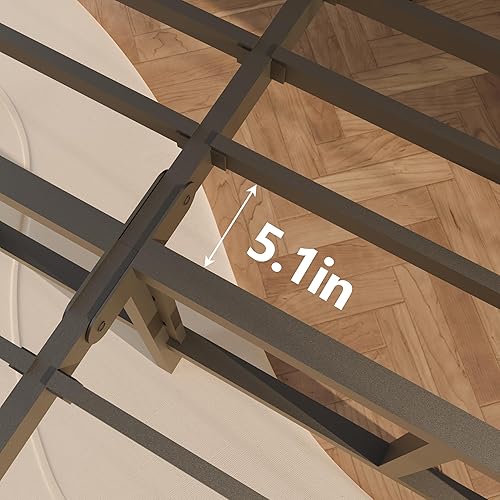 Miniatura 62 de FUIOBYVV Marco de cama King con plataforma de metal resistente de 14 pulgadas, soporte de cama tamaño King de hasta 3500 libras, no necesita somier,