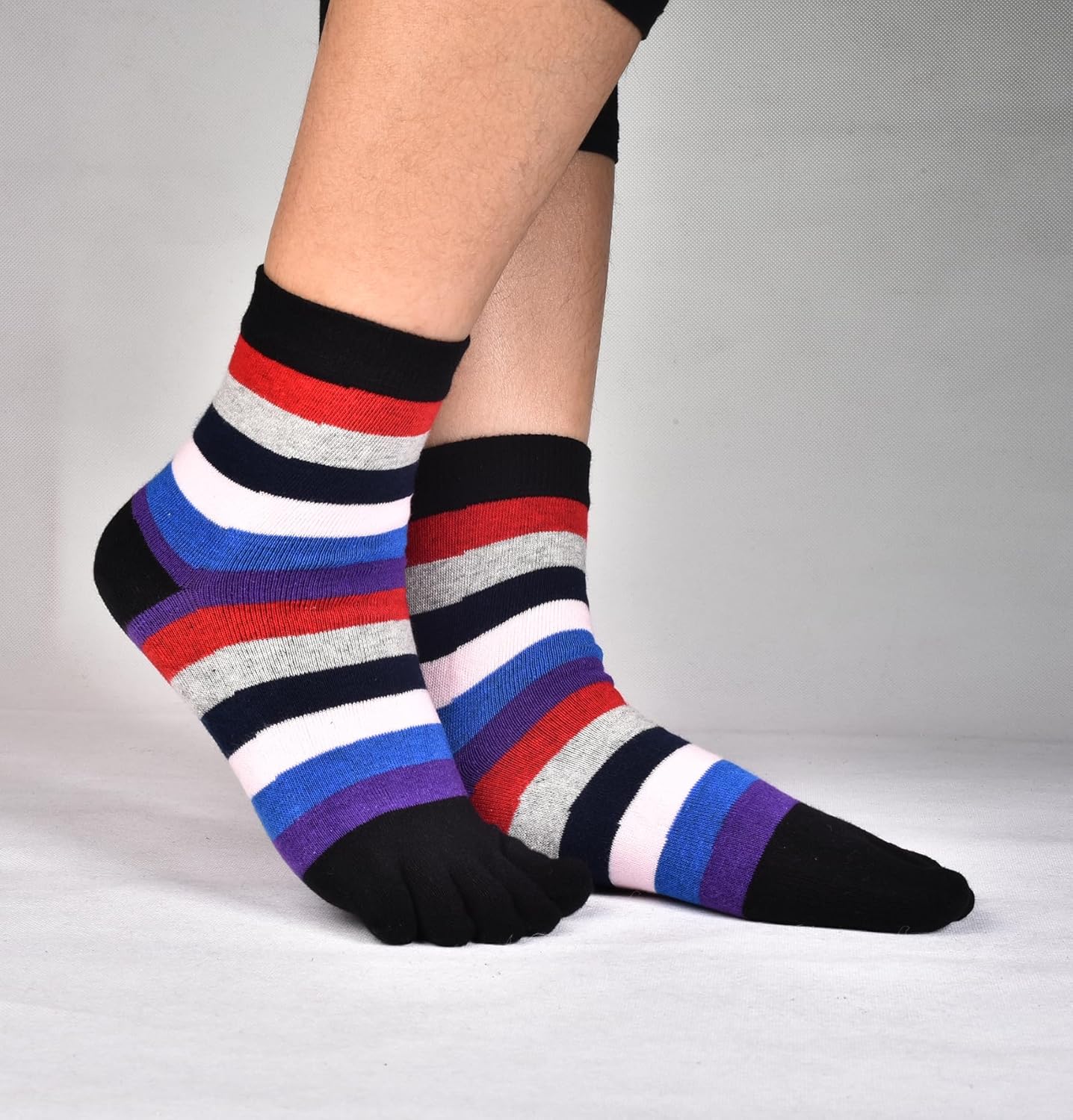 Women Toe Socks 5 Finger Cotton Wicking Athletic 6 Pack 3 Pack - Image 3