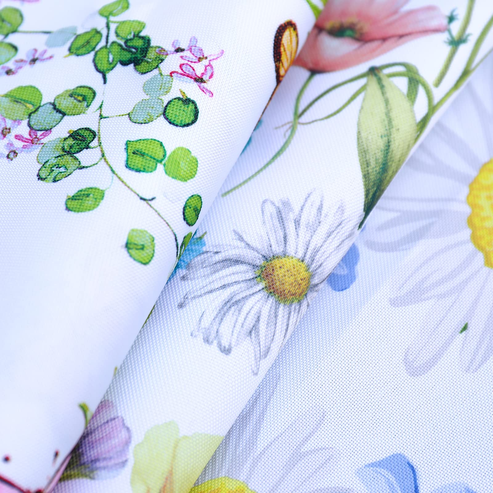 SUQ I OME Patio Outdoor Tablecloth with Umbrella Hole,Garden Tablecloth with Umbrella Hole and Zipper,Table Cloths for Host Backyard Parties BBQs,Family Gatherings(Daisy - Image 3