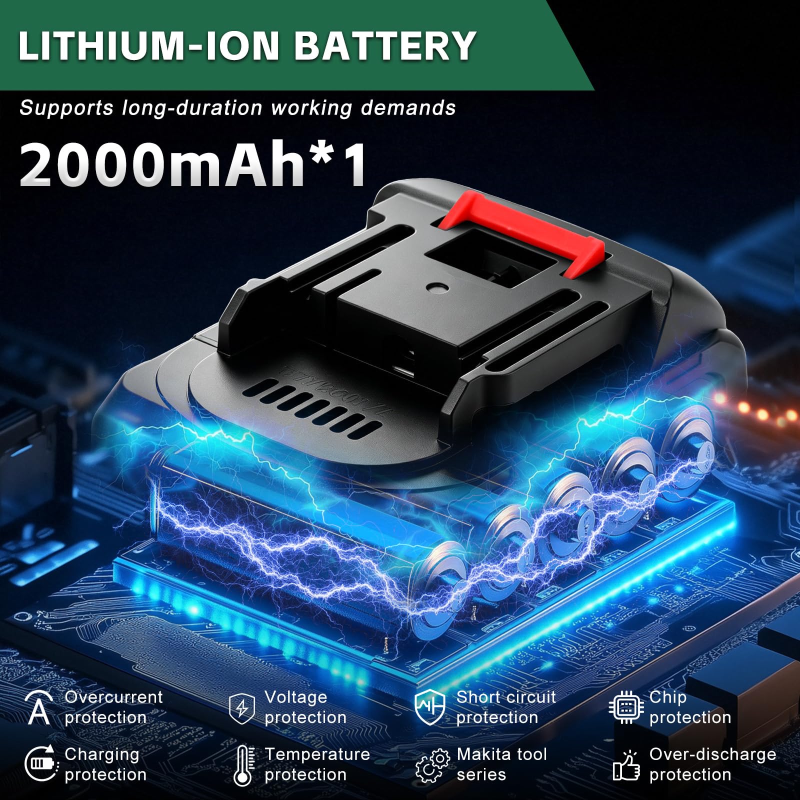 WingFly Motoazada para huerto, azada eléctrica, con 1 * 2.0Ah batería