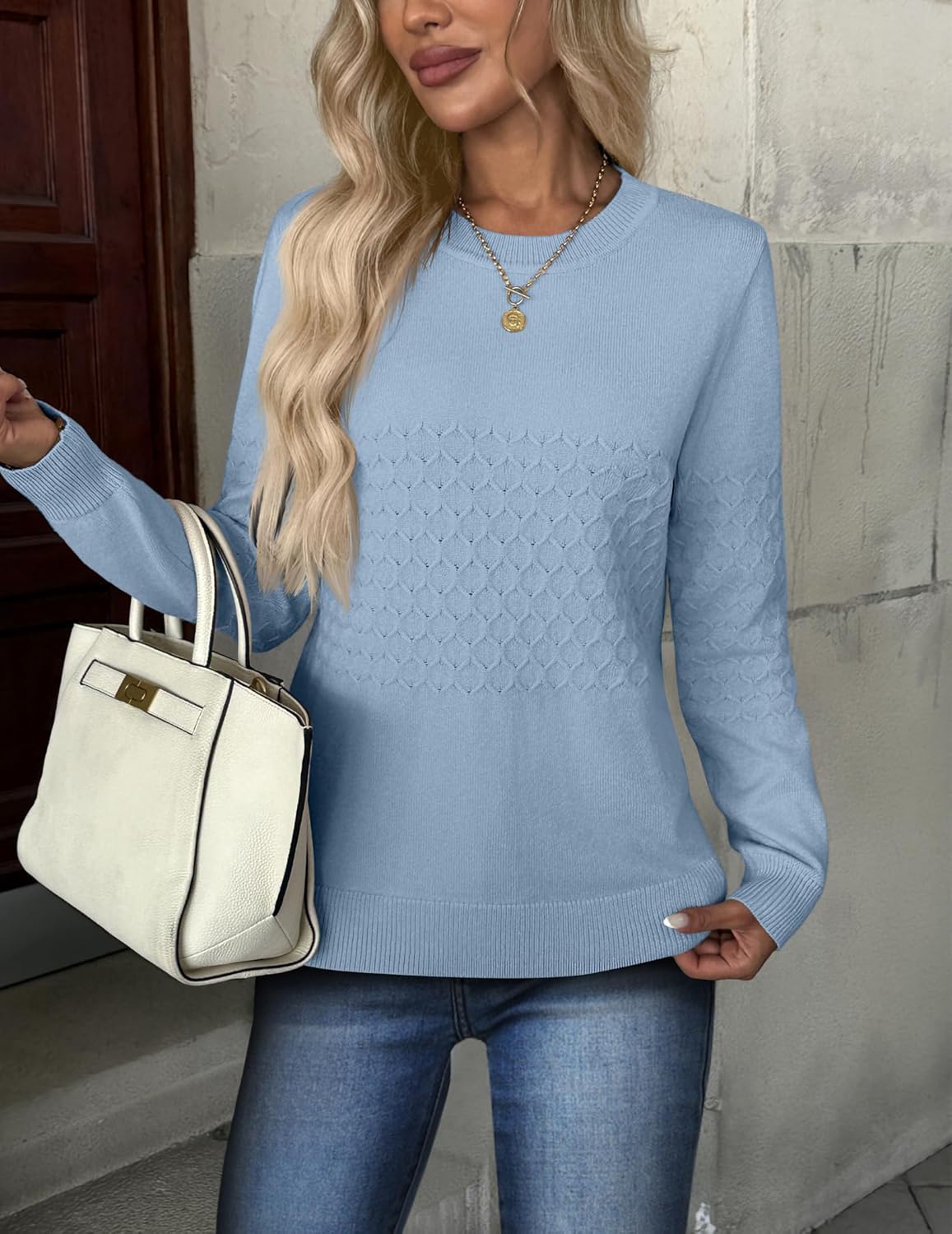ZEAGOO Womens Sweaters Long Sleeve Tops Crew Neck Knit Pullover Sweaters Fall Fashion 2026 Dressy Casual Basic Clothes - Image 2