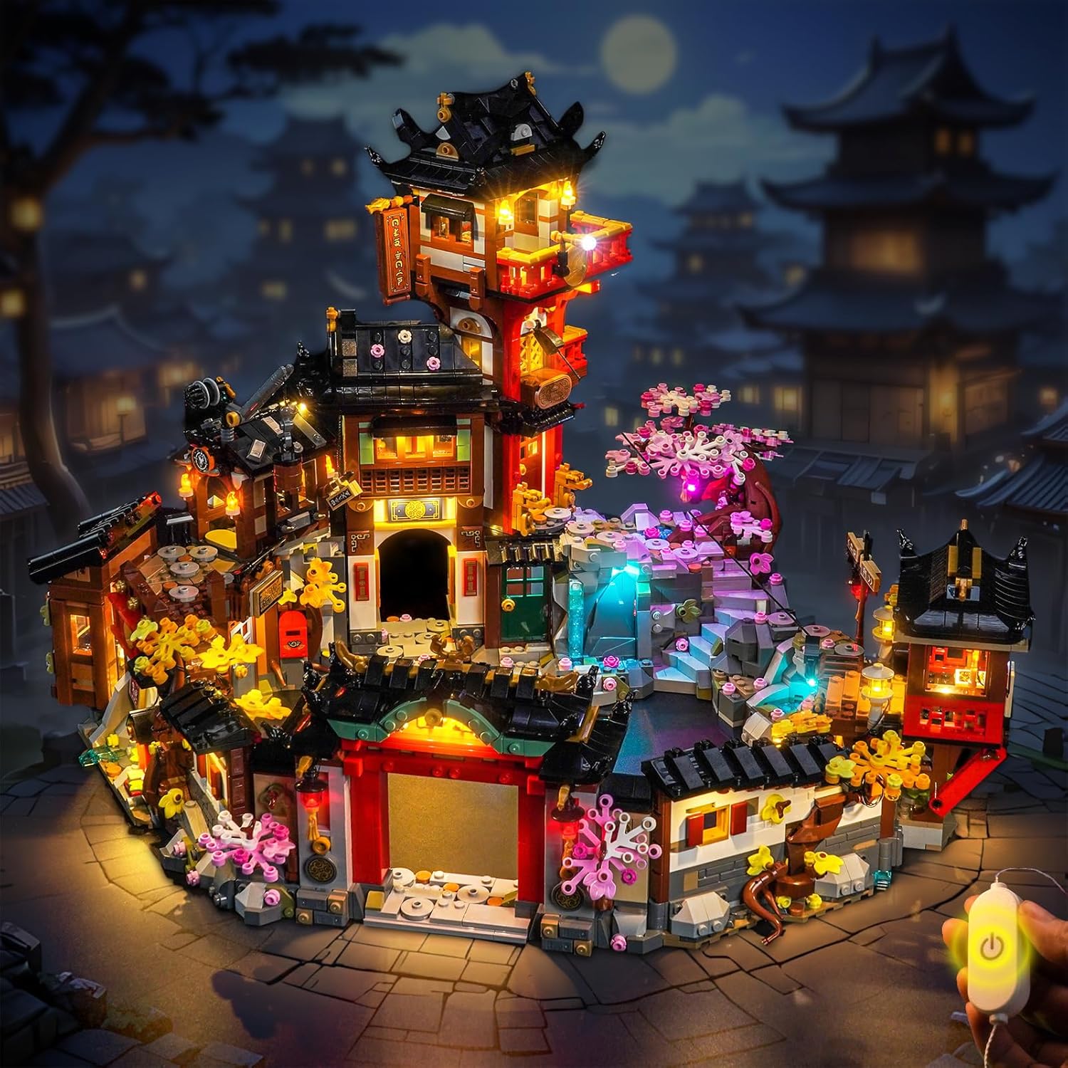 BrickBling LED Light Kit Compatible with Lego NINJAGO City The Old Town 15th Anniversary, Creative Lighting Compatible with Lego 71861-No Model, Lights Only (Classic Version Light)