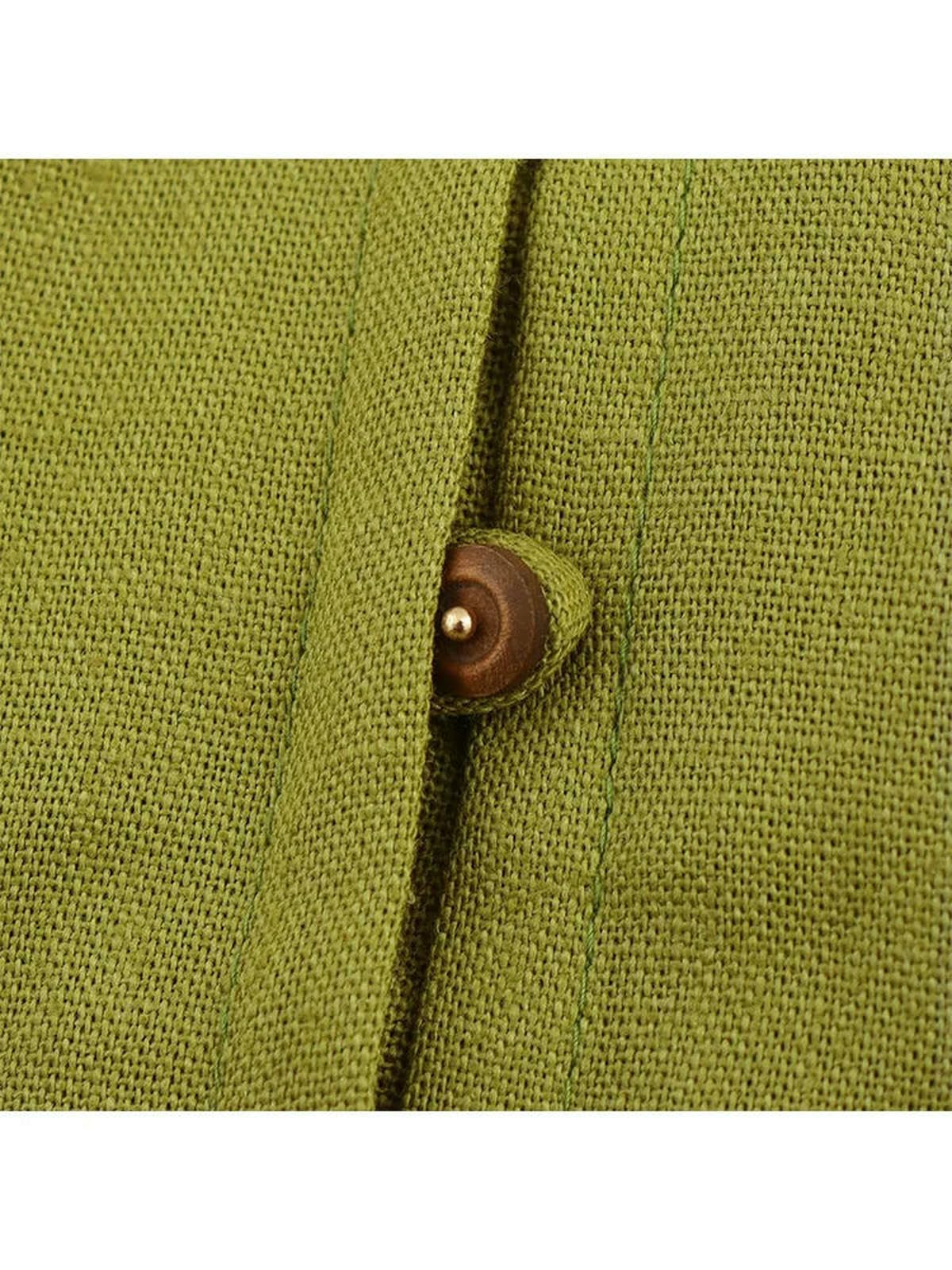 CHENSHI Robe Femme Chic Et Elegant Longue en Ligne A-Line Square NOU sans Manches Larges Sling Maxi Robes D'été De Bouton Trajet D'été-Vert L'armée-s
