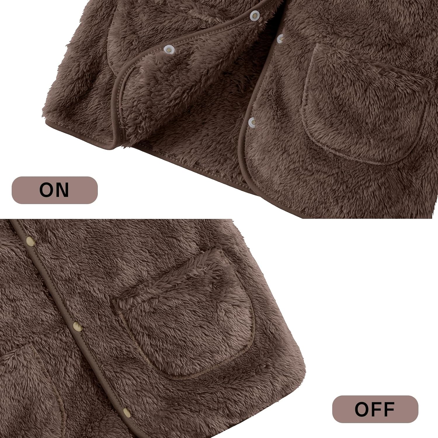 Kids Fleece Sherpa Vest, Lightweight Sleeveless Jacket with Snap Buttons, Fall Winter Outerwear for Boys Girls 2-7T - Image 5