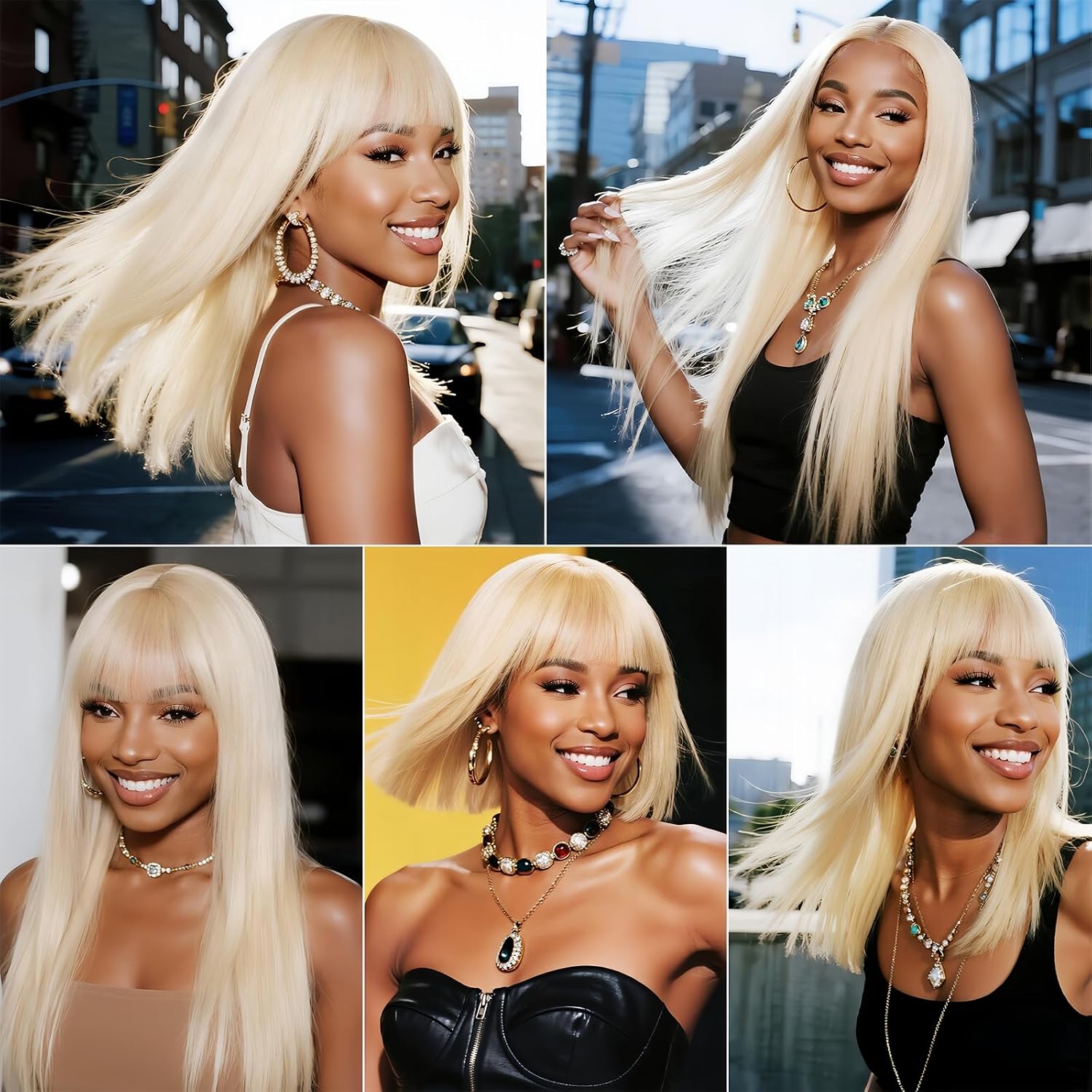 613 Bundle Human Hair 26 28 30 Inch Blonde Straight Bundles Human Hair 12A Brazilian Virgin Weave Bundles Human Hair Extensions for Women（#613，Bleach Blonde） image 2