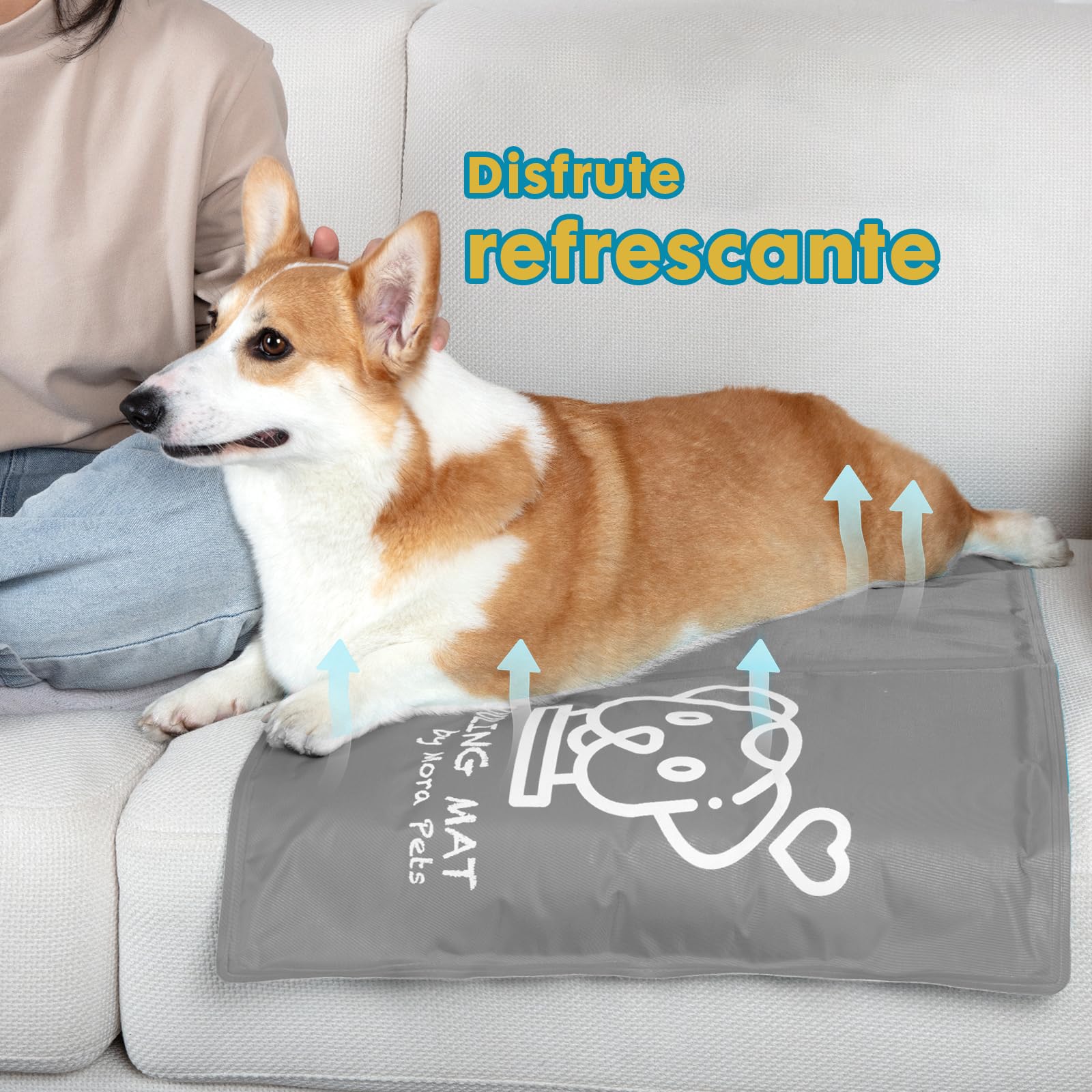 Pawtasy Cama refrescante Perro Manta refrigerante Gatos Cama Fria para Perros Verano Alfombrilla refrigerante Alfombra Colchoneta Ideal para Mascotas Extra Grande, XXL 120 x 80 cm Gris